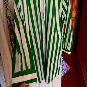 Tommy Hilfiger Green and White Stripped Dress